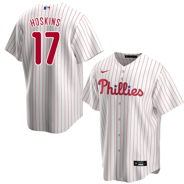 Nike Men #17 Rhys Hoskins Philadelphia Phillies Baseball Jerseys Sale-White - Click Image to Close